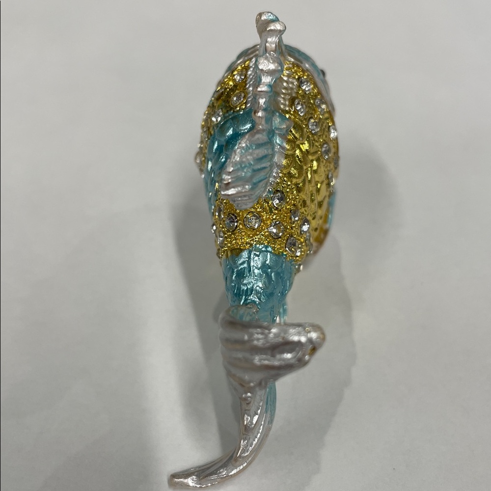 Tropical Fish Hinged Trinket Box Figurine Decorative Ring Jewelry Holder - Picture 5 of 10